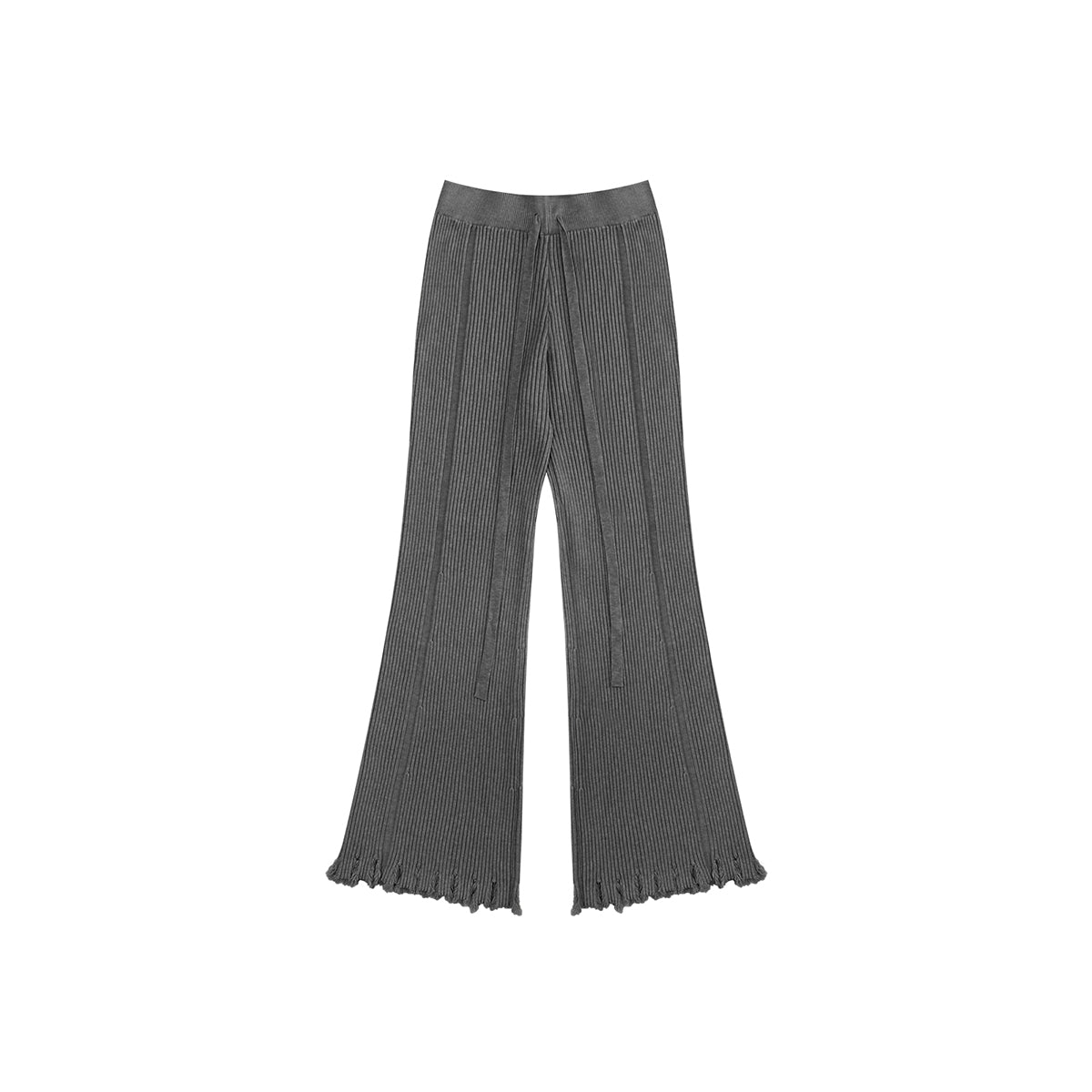 AsGony Cozy Destroy Edge Knit Oversized Pants - Mores Studio