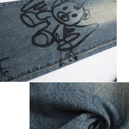 Fordare Bear Graffiti Oversized Jeans