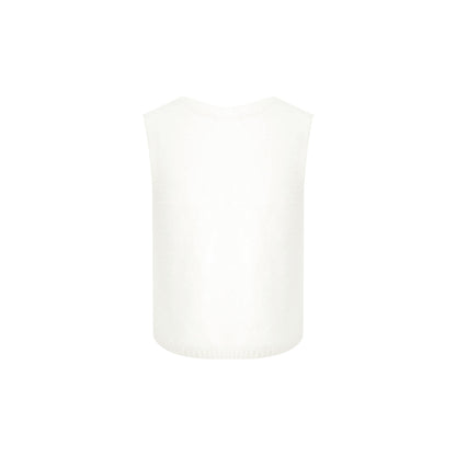 Kroche Faux Mink V-Neck Vest White