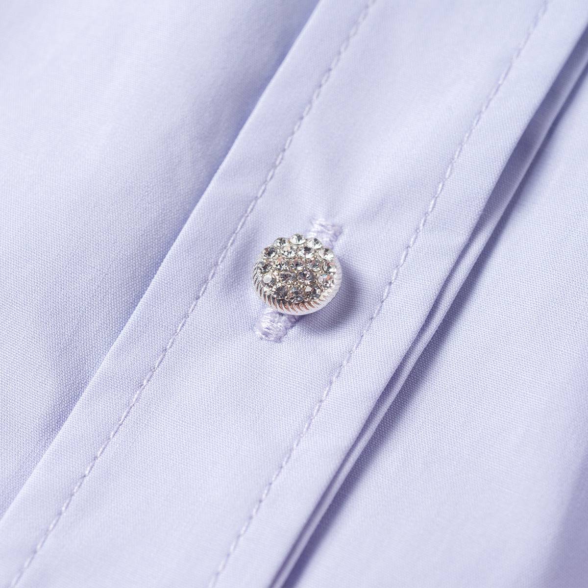 Three Quarters Logo Embroidery Shirt Purple