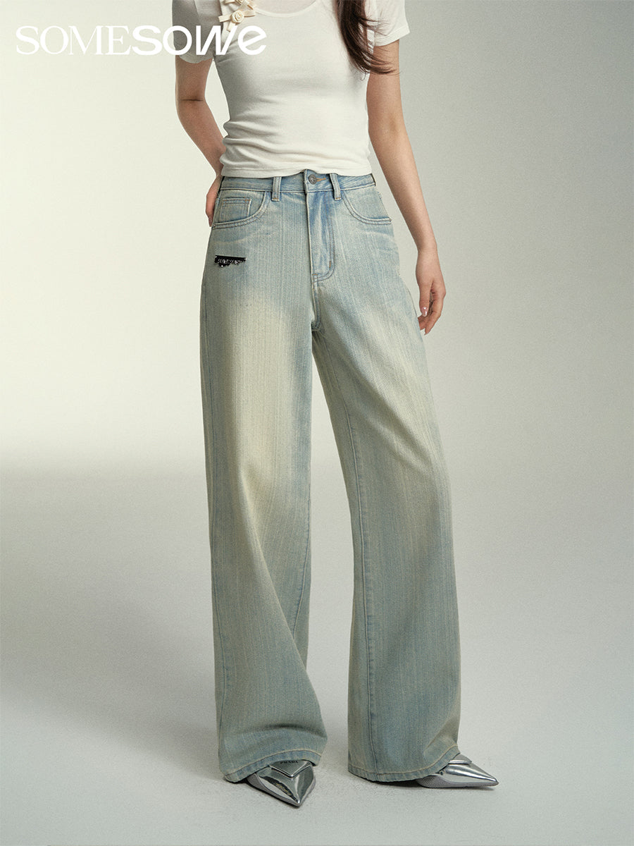 SomeSowe Vintage Distressed Straight Leg Jeans