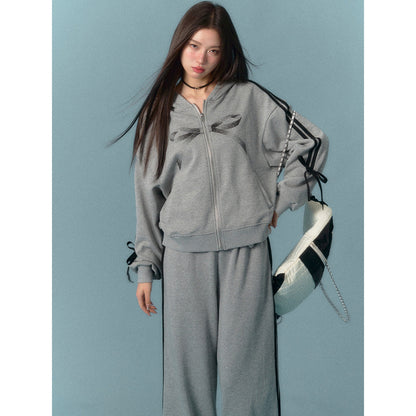 AsGony Bow-Knot Casual Sweat Pants