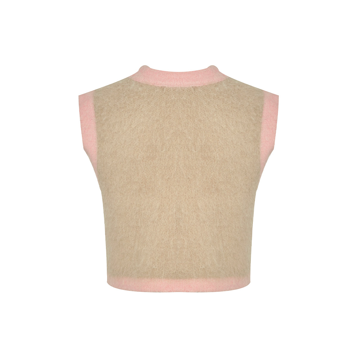 Kroche Color Blocked Alpaca Fiber Vest Pink