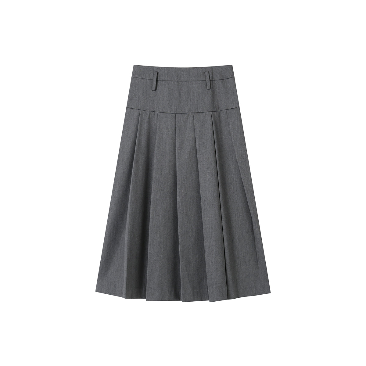 SomeSowe Asymmetrical Pleated Long Skirt Grey