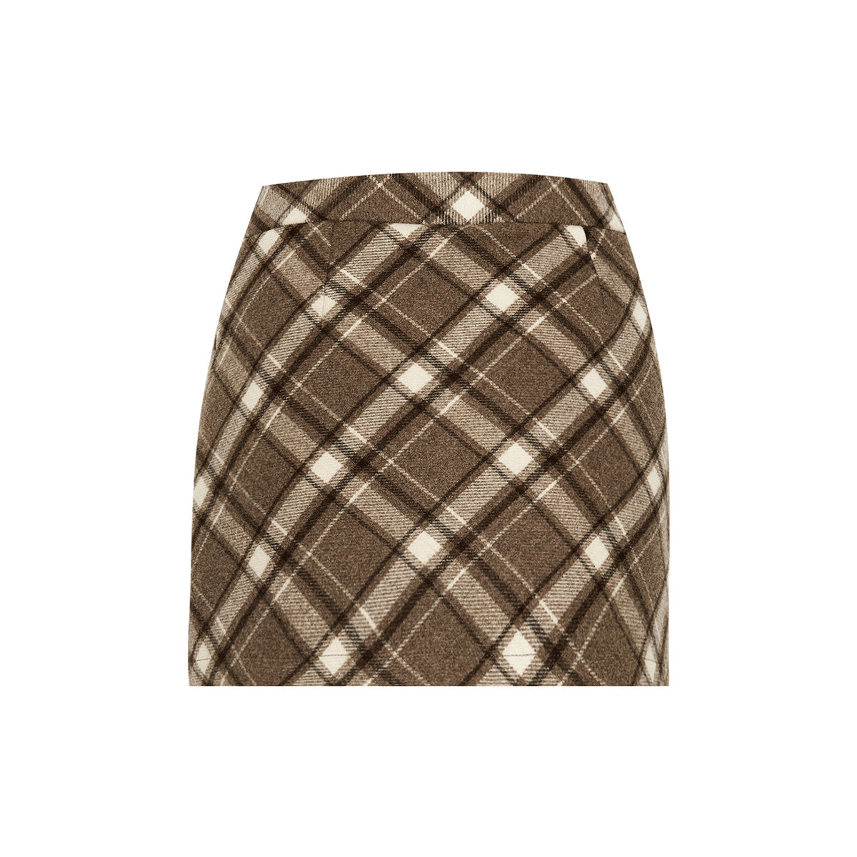 Kroche Vintage Checked Short Woolen A-Line Skirt