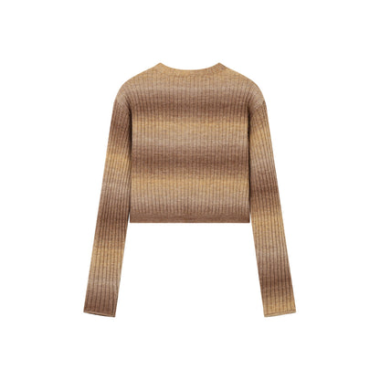 SomeSowe Island SunSet Gradient Knit Cardigan Khaki