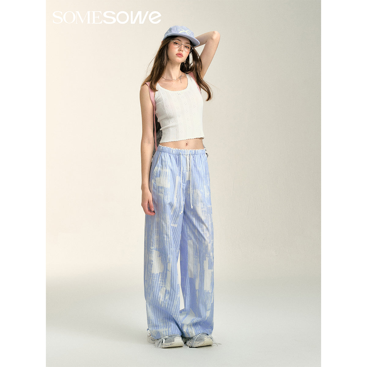 SomeSowe Cloud Striped Drawstring Pants