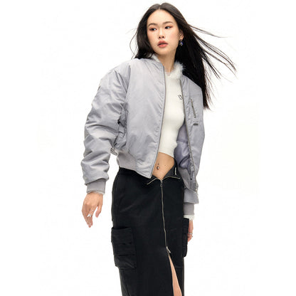 NotAwear Classic Nylon Bomber Jacket Grey