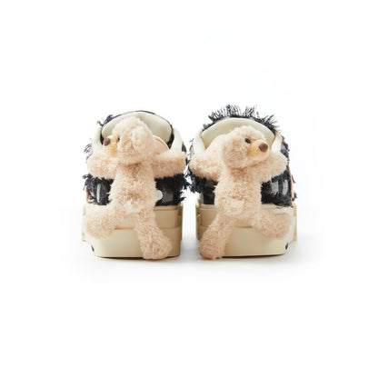 13De Marzo Plush Bear Denim Badge Sneaker Black