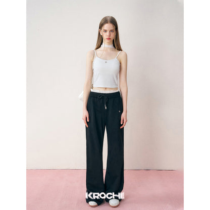 Kroche Lace Patchwork High Waist Oversized Pants