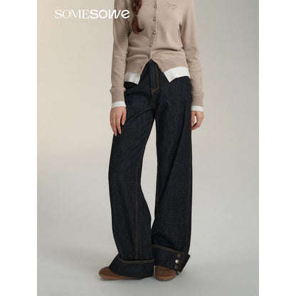 SomeSowe Flip Wide-Leg Jeans Navy Blue