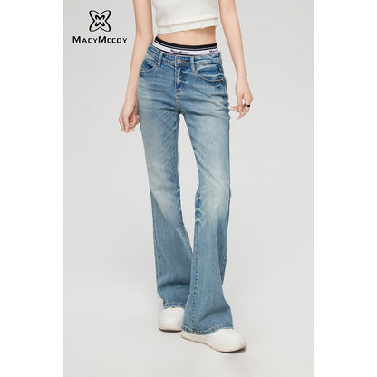 MacyMccoy Fake-2-Piece Flare Jeans