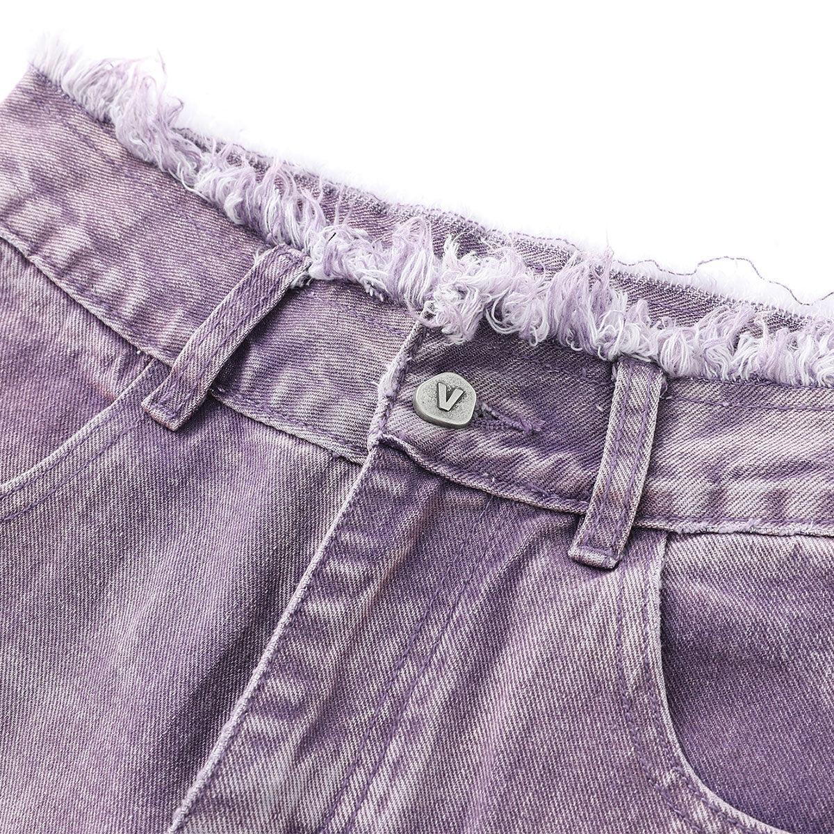 Via Pitti Rugged Low-Waist Wide-Leg Jeans Purple