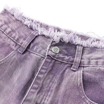 Via Pitti Rugged Low-Waist Wide-Leg Jeans Purple