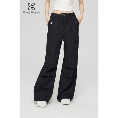 MacyMccoy Multi-Pockets Wide-Leg Cargo Pants