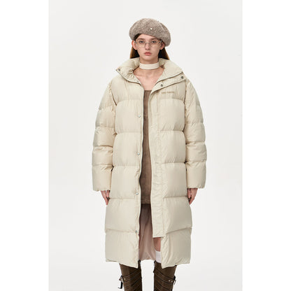 13De Marzo Back Plush Bear Long Down Jacket Beige