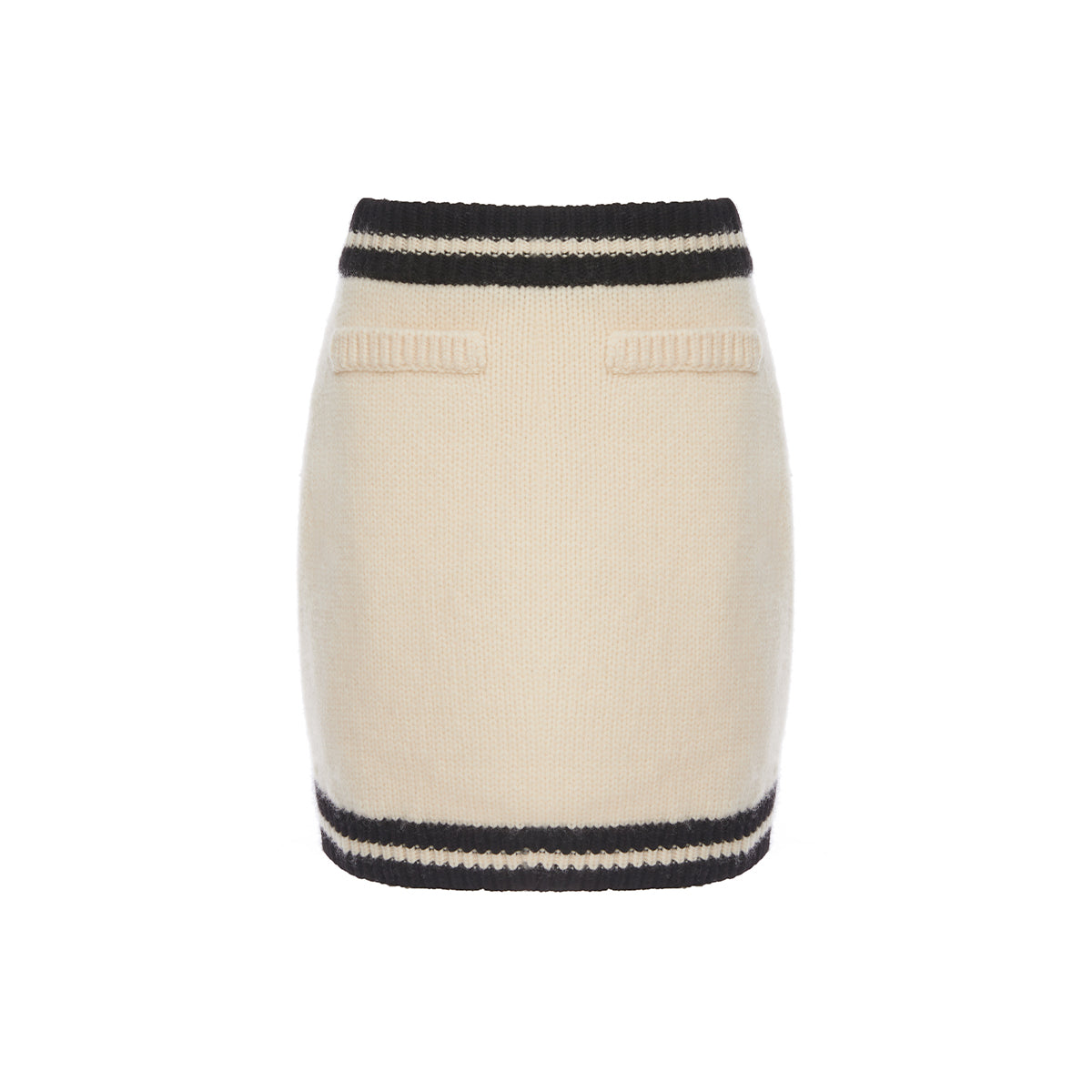 Rocha Roma Color Blocked Wrap Knit Skirt Cream