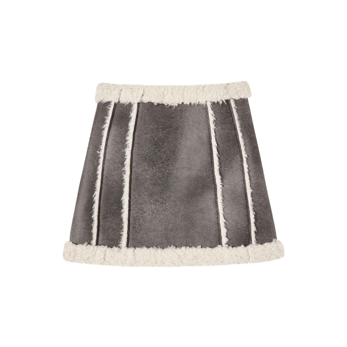 Via Pitti Suede Short Puffer Skirt Grey