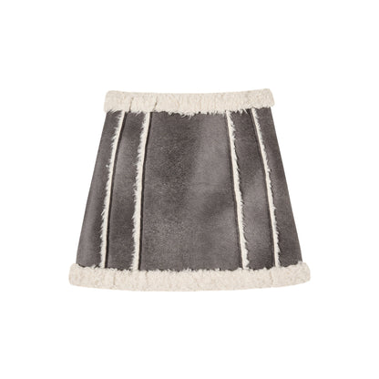 Via Pitti Suede Short Puffer Skirt Grey