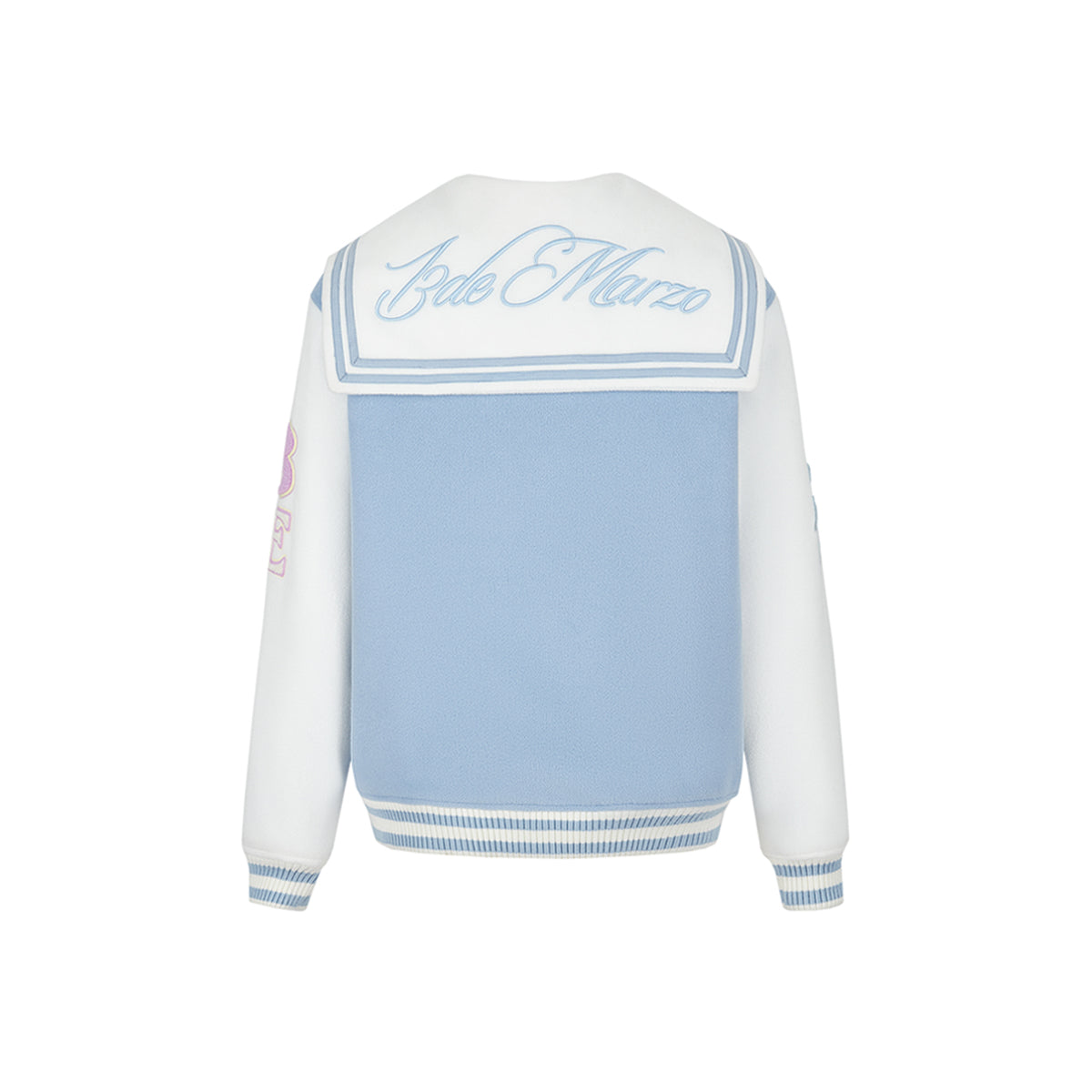 13De Marzo Sailor Collar Doozoo Mermaid Baseball Jacket Blue