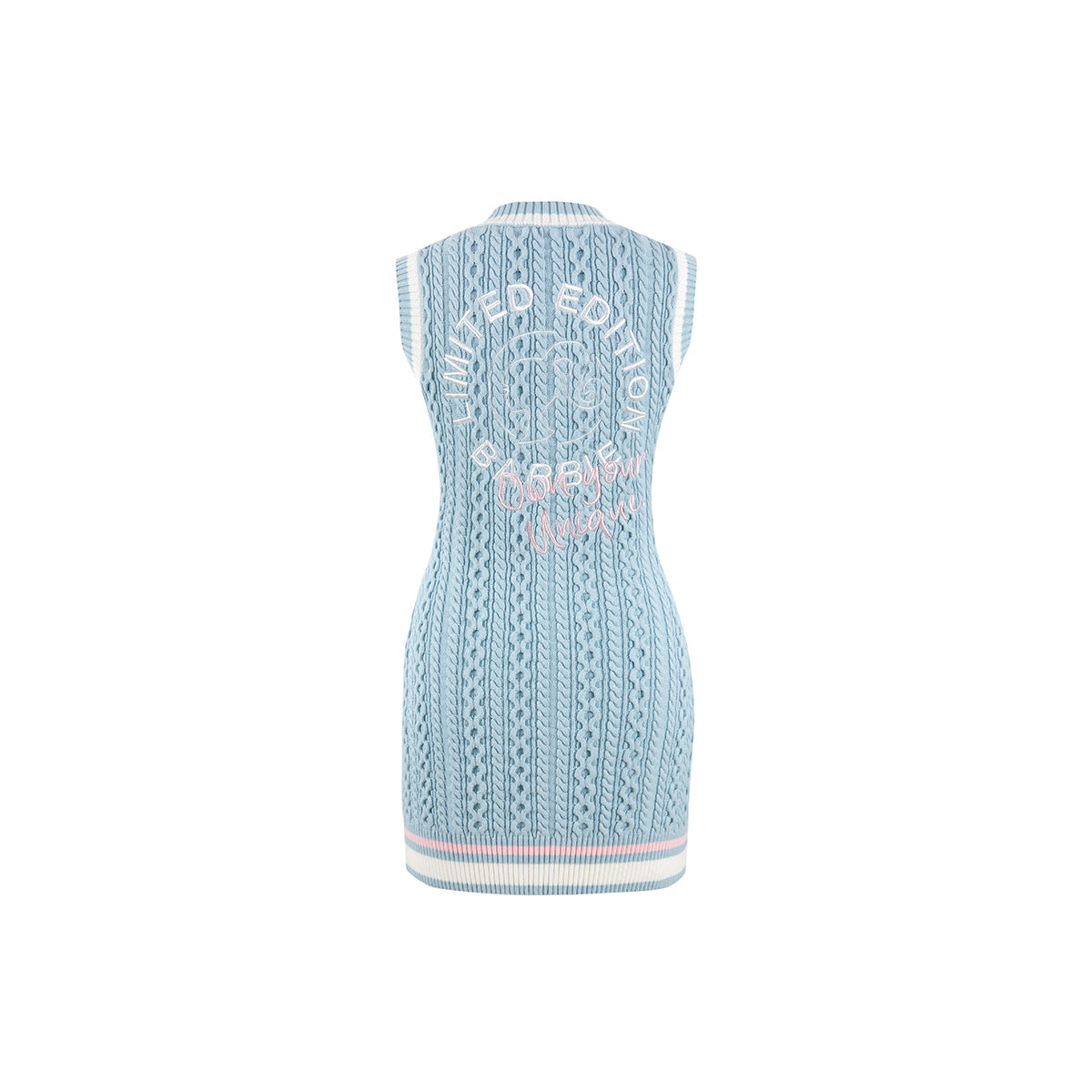 Weird Market X Barbie Contrast Knit Dress Blue