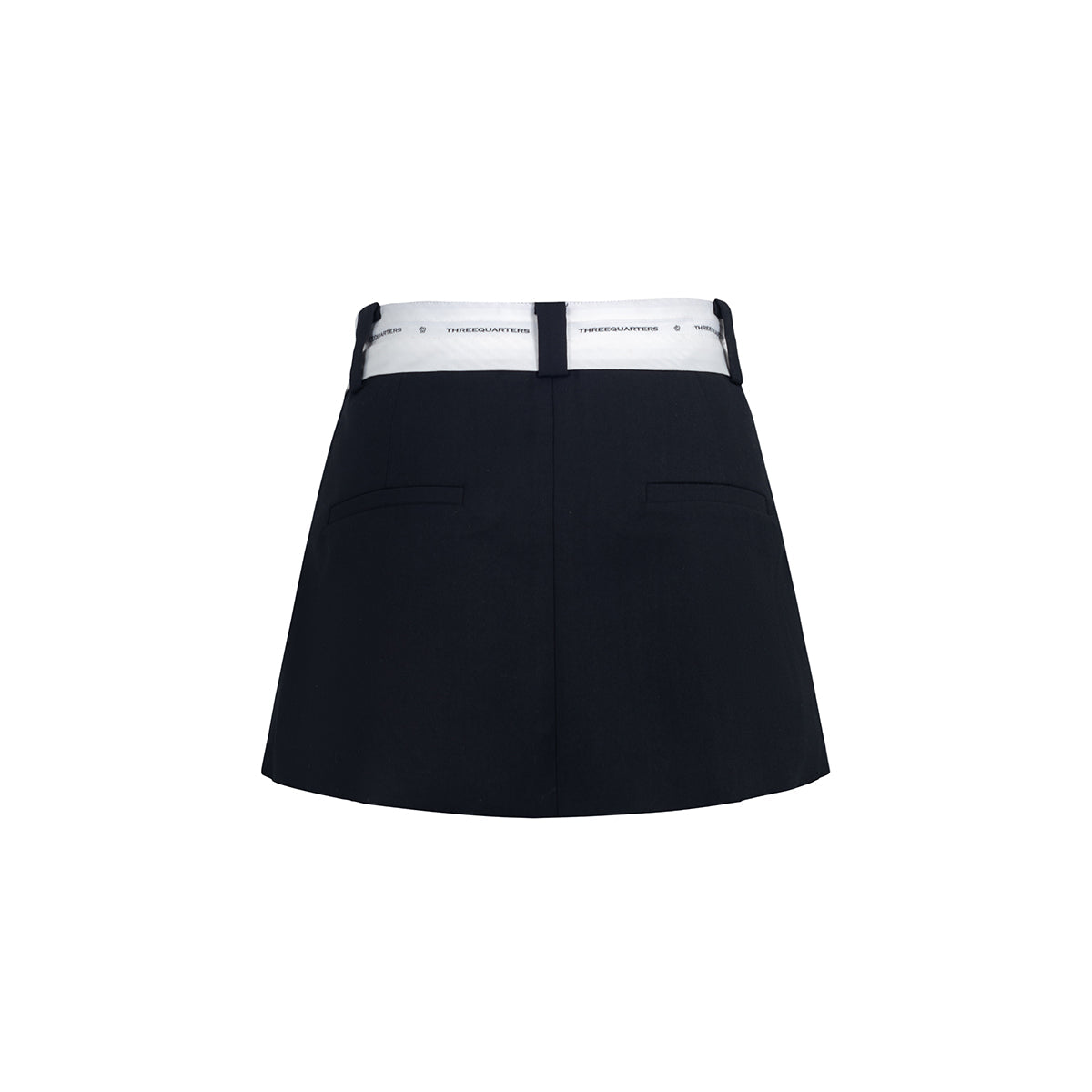 Three Quarters Silver Thread Contrast Skirt Shorts Black