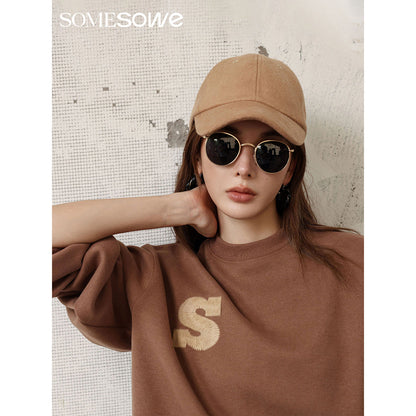 SomeSowe Logo Embroidery Woolen Cap Brown