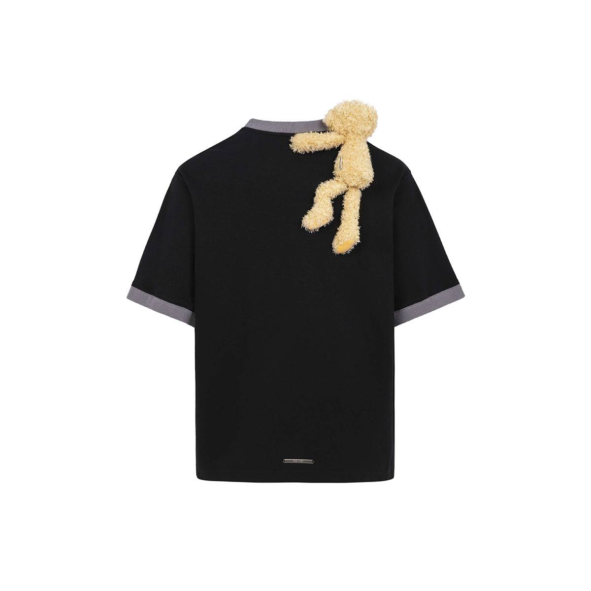 13De Marzo Round Neck Knit Logo T-Shirt Black