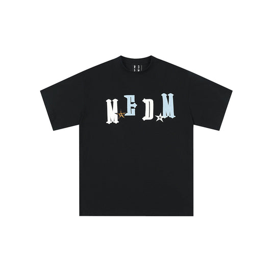 MEDM Leather Patch Logo T-Shirt Black