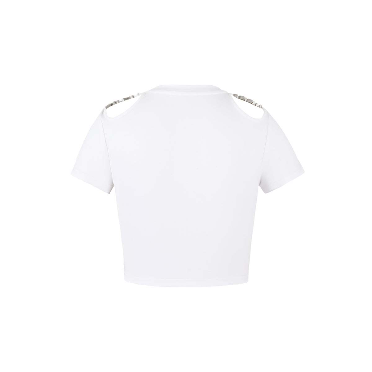 Weird Market Metal Logo Hollow Out Slim Top White