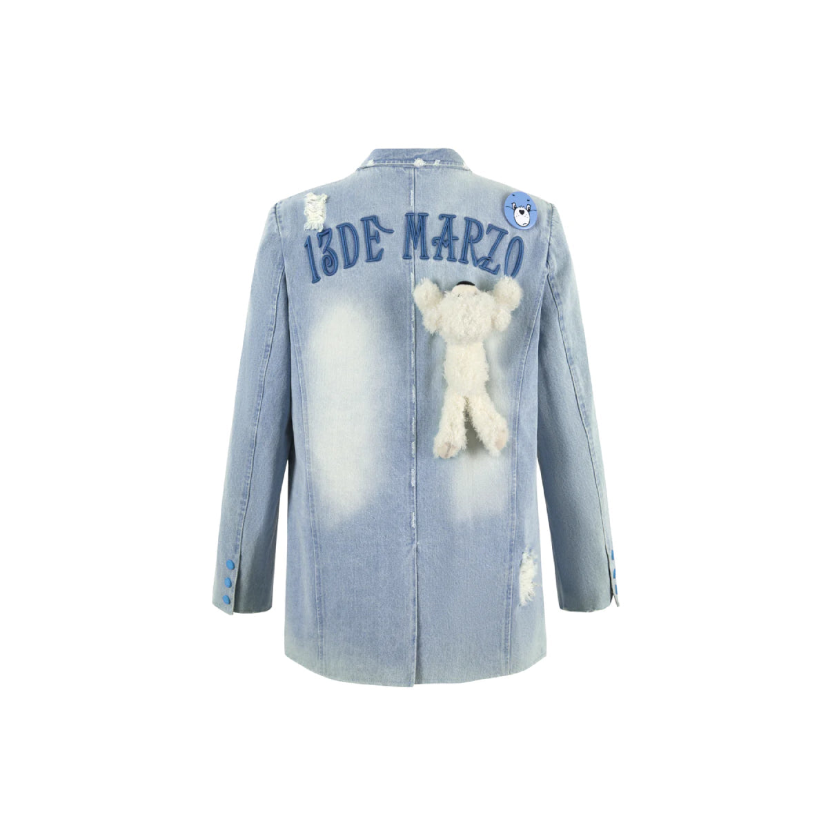 13De Marzo X Care Bears Broken Washed Denim Suit Jacket