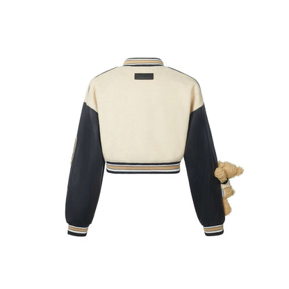 13De Marzo Vintage Short Baseball Jacket Beige