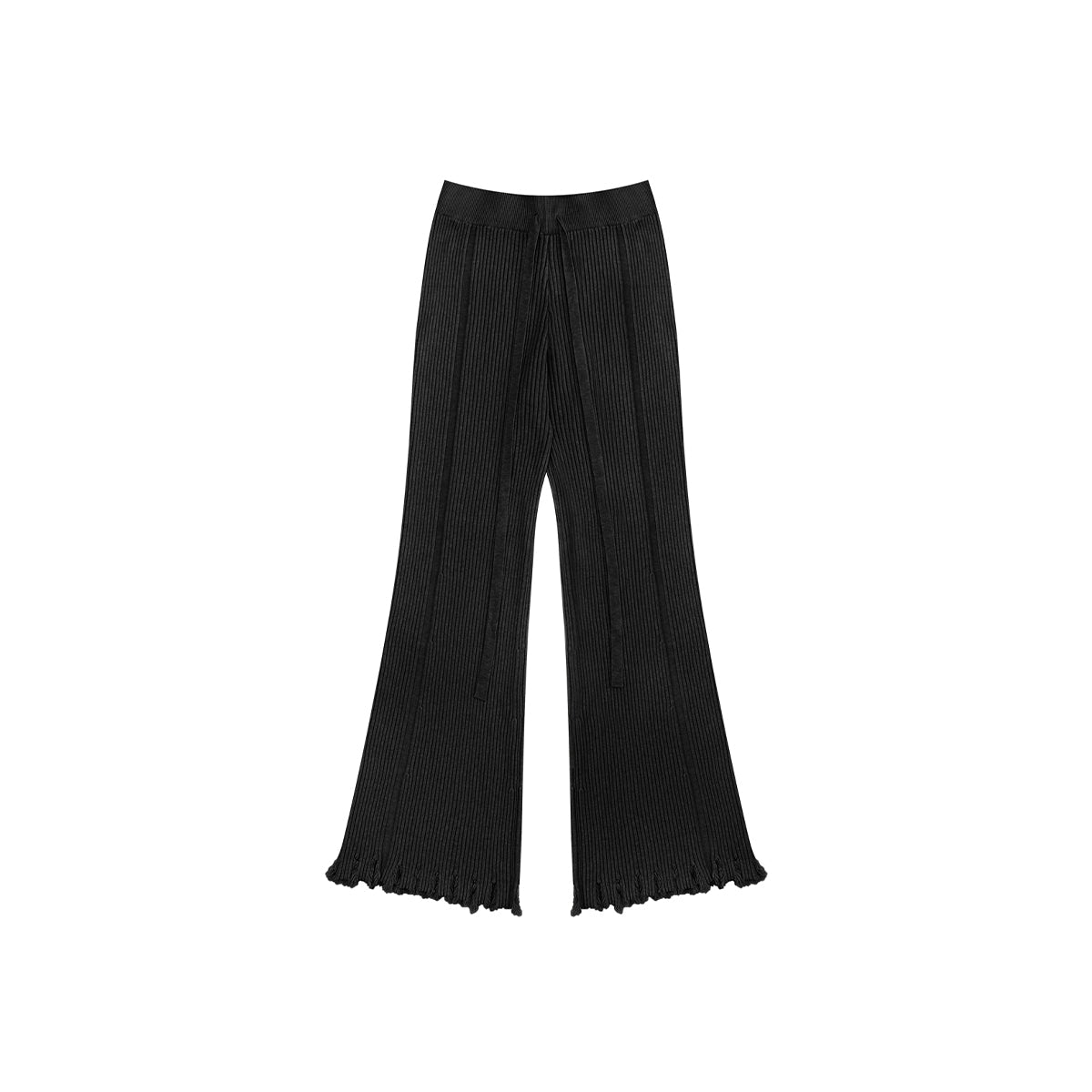 AsGony Cozy Destroy Edge Knit Oversized Pants - Mores Studio