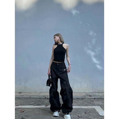 Weird Market Drawstring Cargo Pants Black