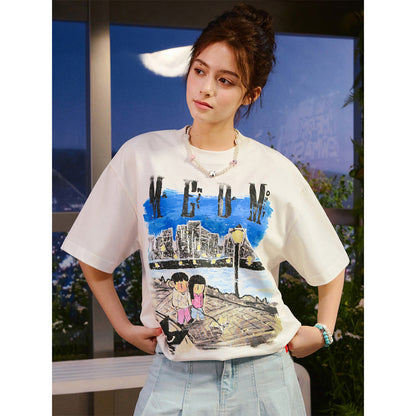 MEDM x Newmasus Night Scene Graffiti T-Shirt White