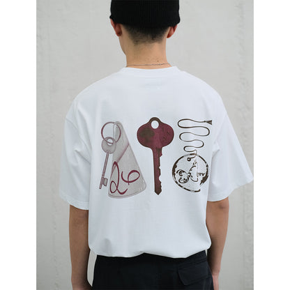 MANUFACTURE Keys Logo Printed T-Shirt White