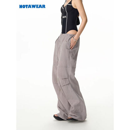 NotAwear Casual Drawstring Oversized Pants Grey