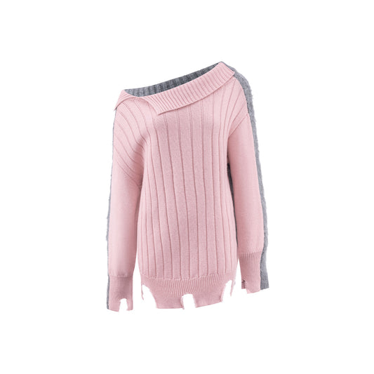 Rumia Florence Knitted Jumper Pink And Grey