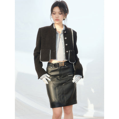 NotAwear Matte Elasticity Leather Skirt Black