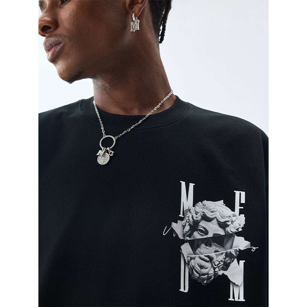 MEDM Tear Plaster Skull Printed Tee Black