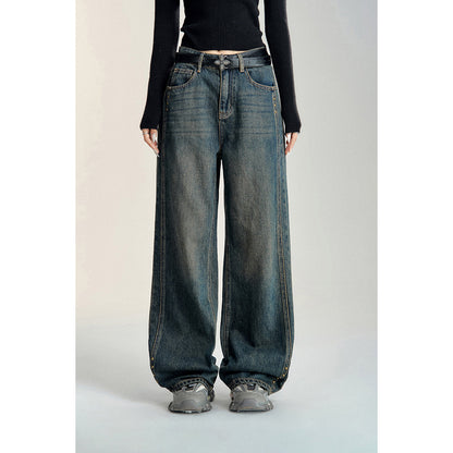 MacyMccoy Retro Rivet Wide-Leg Denim Pants