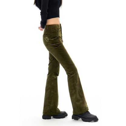 NotAwear High Waist Slim Corduroy Flare Pants