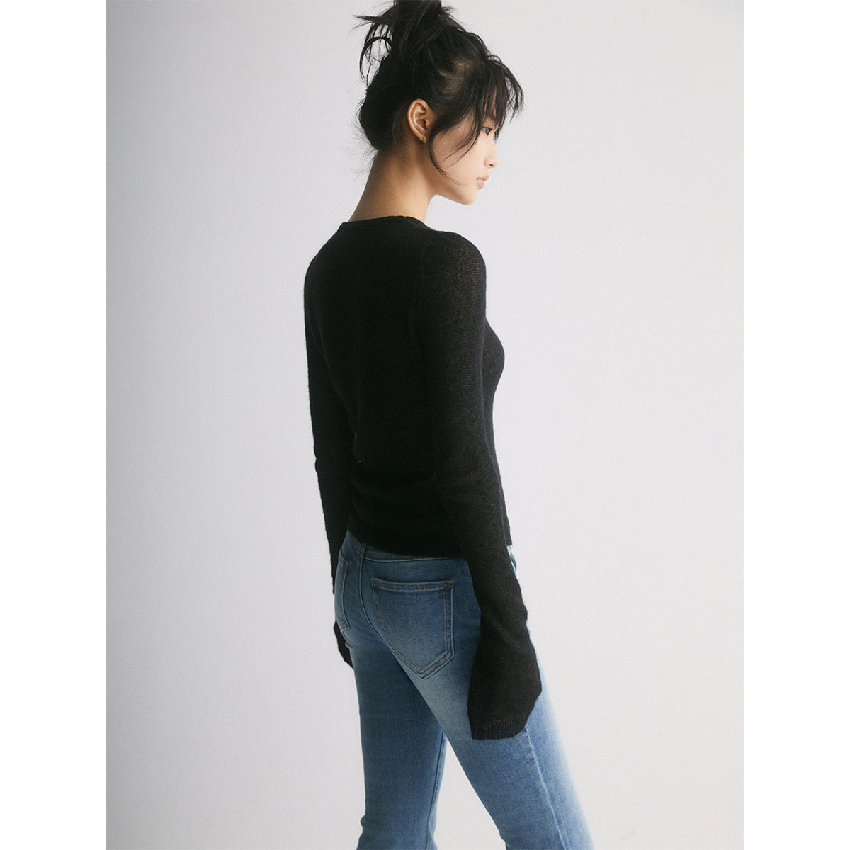 IFIK Vented Slim Knit Cardigan Black