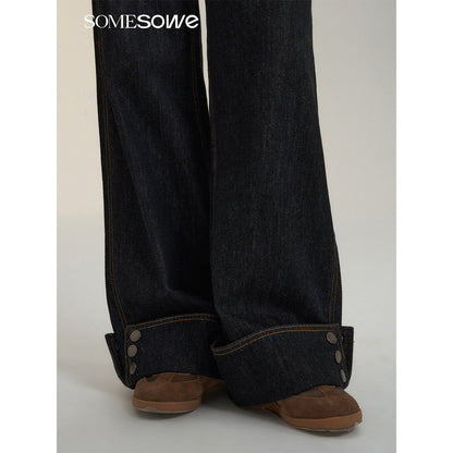 SomeSowe Flip Wide-Leg Jeans Navy Blue