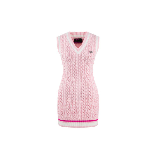 Weird Market X Barbie Contrast Knit Dress Pink