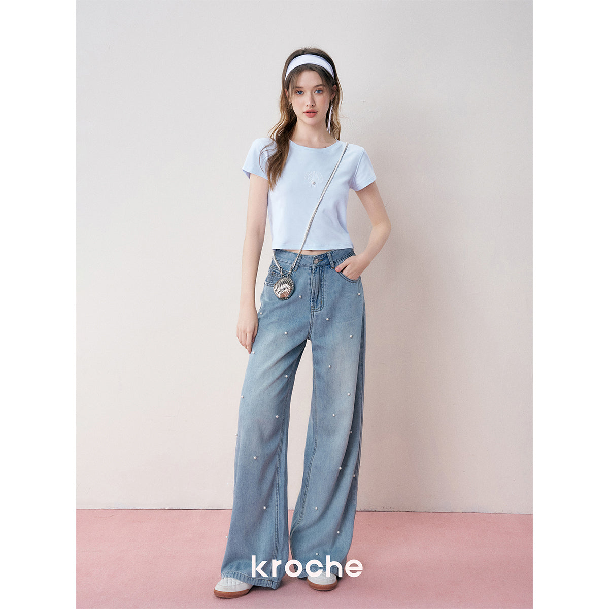 Kroche 3D Pearl High Waist Jeans