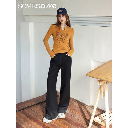 SomeSowe Cutting Casual Sweatpants Black