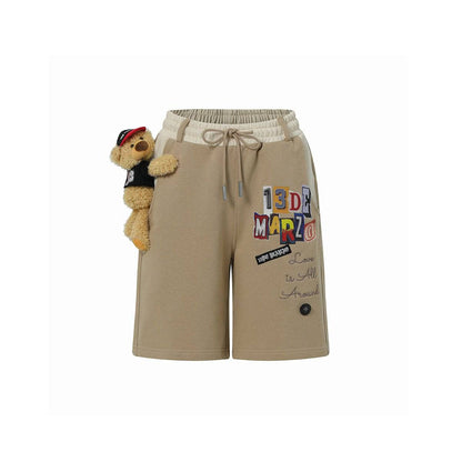 13De Marzo Clipping Logo Bear Shorts Khaki