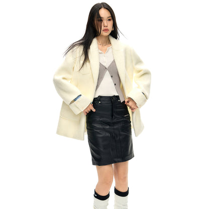 NotAwear Woolen Hollow Cuff Jacket Cream