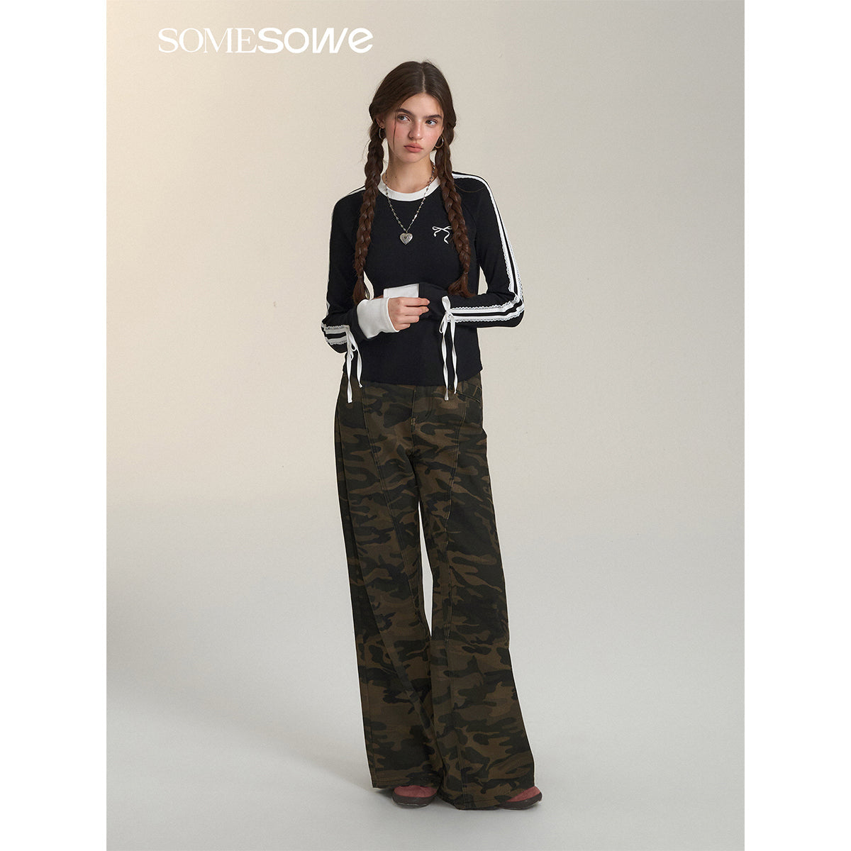 SomeSowe Vintage Camo Wide-Leg Jeans